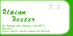 ulpian wester business card